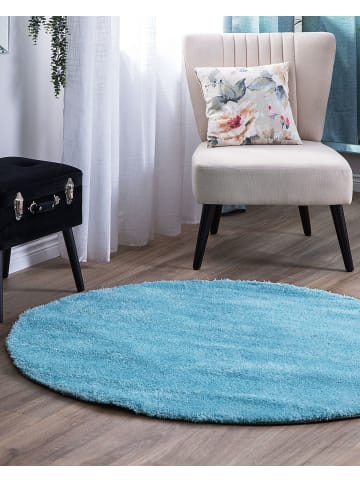 Beliani Shaggy DEMRE in Blau - (W) 140 x (H) 2 x (L) 140 cm