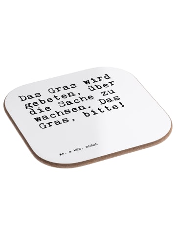 Mr. & Mrs. Panda Untersetzer für Gläser Das Gras wird gebeten,..... in Weiß