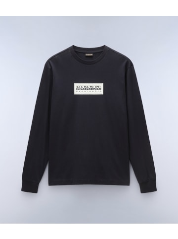 Napapijri T-Shirt "S-Box Logo Ls" in Schwarz