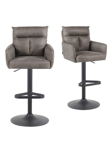 DUBI Möbel 2er-Set: Barhocker Aris in Taupe - (B)54 x (H)101 x  (T)57 cm