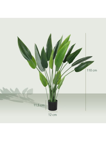 HOMCOM Künstliche Pflanze-12L x 12B x 110H cm-Grün