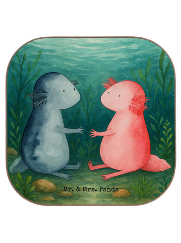 Mr. & Mrs. Panda Tischuntersetzer Axolotl Liebe Design ohne Spruch in Weiß