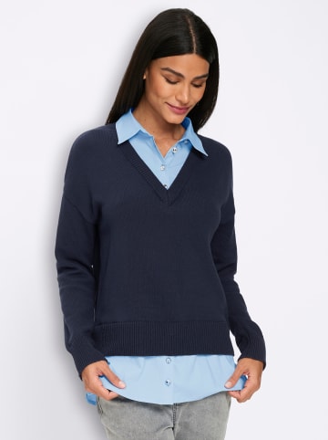 Heine 2-in-1-Pullover in marine-eisblau