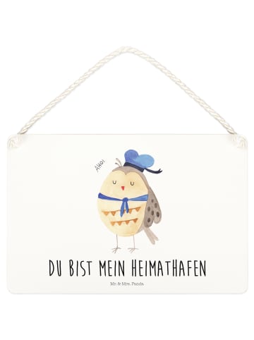 Mr. & Mrs. Panda Deko Schild Eule Matrose mit Spruch in Weiß