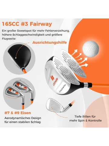 COSTWAY 5 tlg. Golfschläger Set 8-10 Jahren in Silber