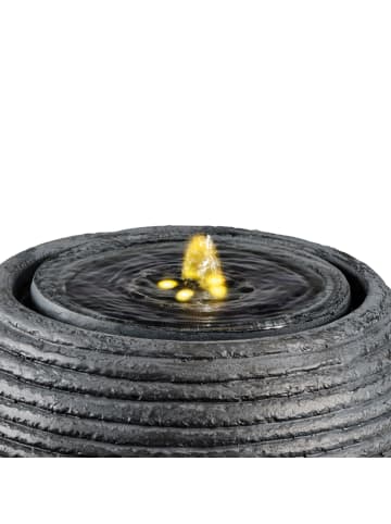 MARELIDA LED Solar Brunnen Kugelbrunnen Zierbrunnen D: 35,5cm in grau