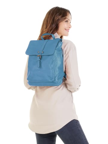 Samantha Look Rucksack echt Leder in blau
