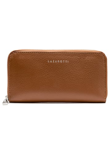 Lazarotti Milano Leather Geldbörse Leder 20 cm in cognac