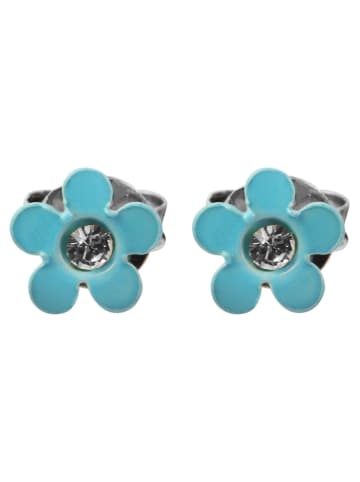 Adeliás Mädchen Ohrringe – Ohrstecker aus 925 Silber mit Strass Steinchen in silber