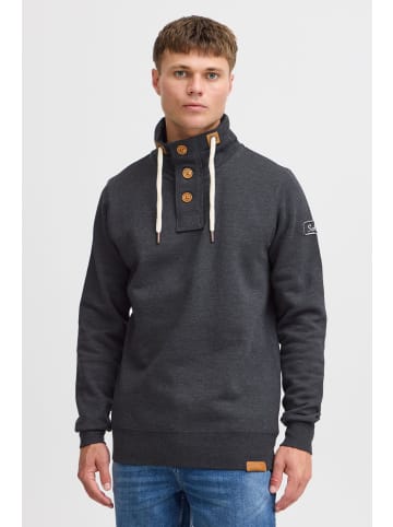!SOLID Stehkragenpullover SDTripTroyer 21102178ME Sweatpullover mit Knopfleiste in Grau
