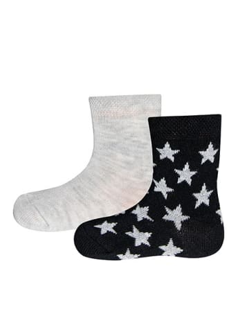 ewers 2er-Set Socken Sterne in schwarz - silber