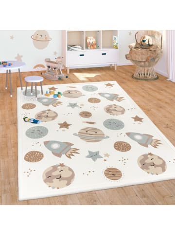 KADIMA DESIGN Kinderteppich waschmaschinenwaschbar Weltraum Kinderzimmer in Mehrfarbig