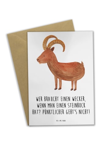 Mr. & Mrs. Panda neujahrskarte Steinbock Wecker mit Spruch in Weiß