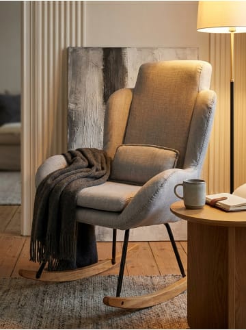 KADIMA DESIGN Schaukelstuhl CAPRI Design Relaxsessel 75 x 110 x 88,5 cm, in Grau