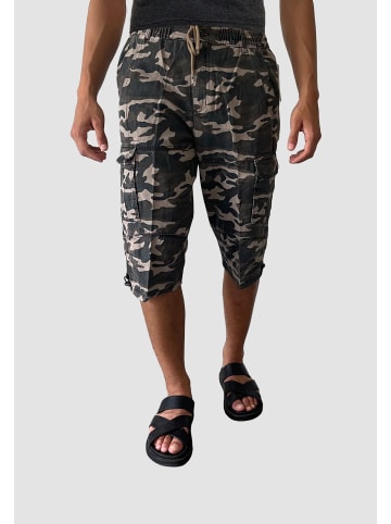 YSROMA Cargo Shorts Kurze Freizeit Bermuda Hose Tarnoptik in Grau