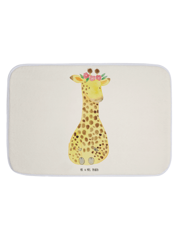 Mr. & Mrs. Panda Badezimmer Matte Giraffe Blumenkranz ohne Spruch in Weiß