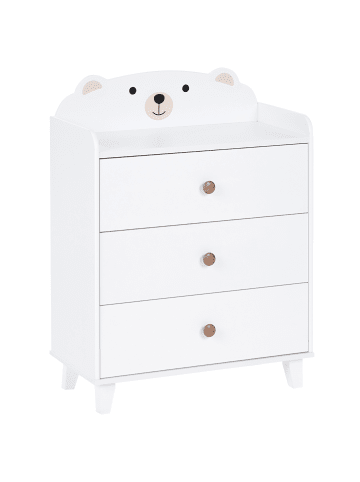 Beliani Kommode MIMILI in Weiß/Braun - (W) 60 x (H) 79 x (L) 30 cm