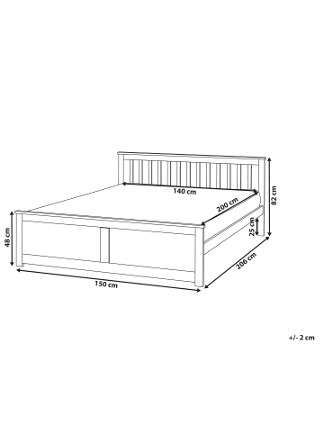Beliani 3-tlg Doppelbett OLENDON in Weiß