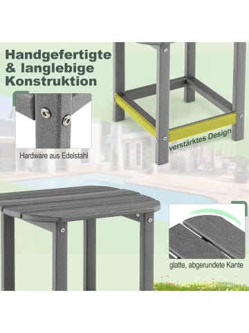 COSTWAY Beistelltisch Outdoor 2er Set in Grau