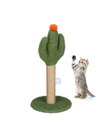 relaxdays Kratzsäule in Natur/ Grün - (H)59 x Ø 31 cm