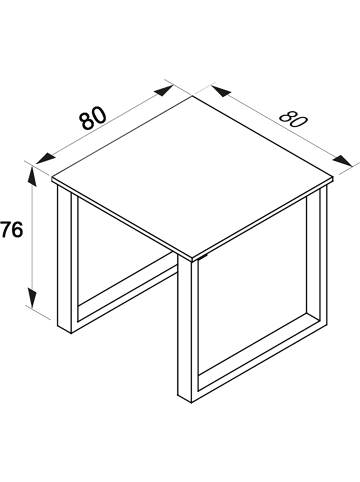 VCM  Premium Holz Esstisch Küchentisch Xona U 80x80 in Silber / Anthrazit