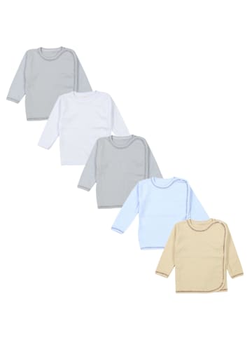 TupTam 5er- Set Wickelshirts in blau/grau