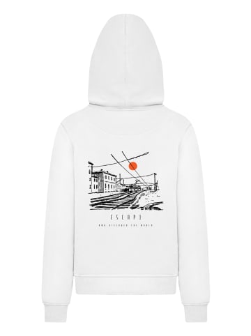 F4NT4STIC Hoodie Escape Discover the World Town Train Station in weiß