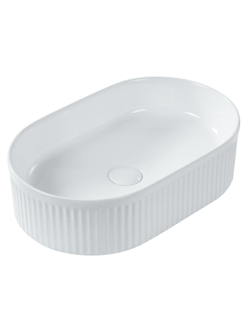 Beliani Waschbecken GELDO in Weiß - (W) 49 x (H) 13 x (L) 31 cm