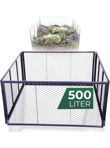 Novatool Novatool Garten-Komposter Metall 100x100x50 cm, mit erweiterbarem Stec in Silber