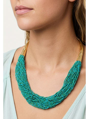 gaya Damen Halskette in Grün Mehrfarbig
