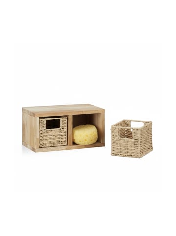 relaxdays 2x Wandregal in Natur - (B)31 x (H)16 x (T)18 cm