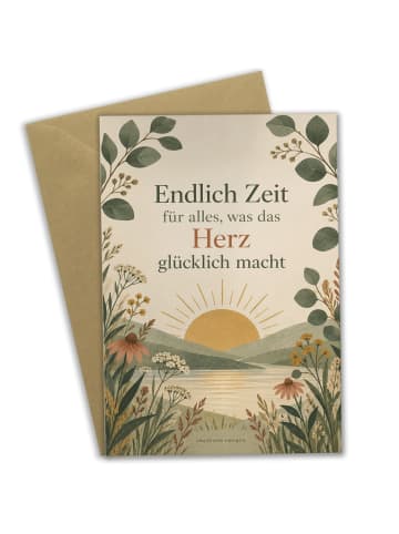 Mr. & Mrs. Panda Grußkarte Sonnenaufgang botanisch Design mit Sp... in Weiß