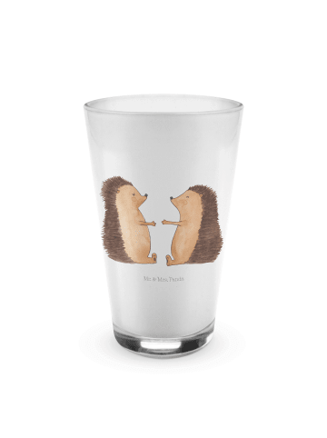 Mr. & Mrs. Panda Blümchentailglas Igel Liebe ohne Spruch in Transparent