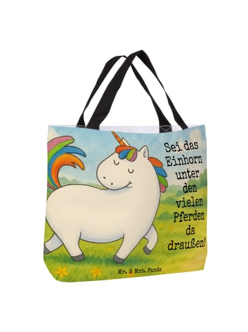 Mr. & Mrs. Panda Reisetasche Einhorn Stolzieren Design mit Spruch in Weiß