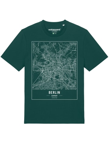 wat? Apparel T-Shirt City maps Berlin Landkarte in Dunkelgrün
