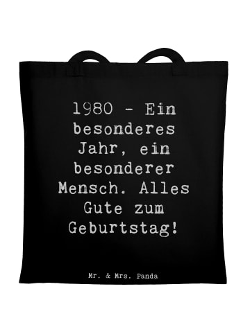 Mr. & Mrs. Panda Jutebeutel Spruch 1980 Geburtstag mit Spruch in Schwarz