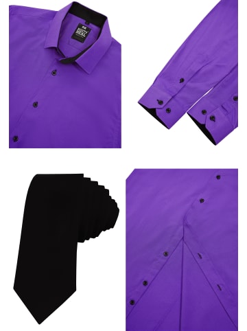 Rusty Neal Hemd mit Krawatte in Lila