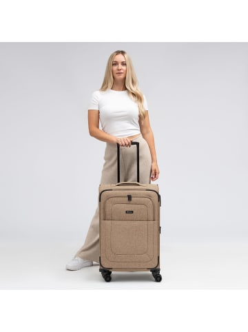 Redolz Essentials 12 MEDIUM 4-Rollen Trolley 67 cm mit Dehnfalte in coffee