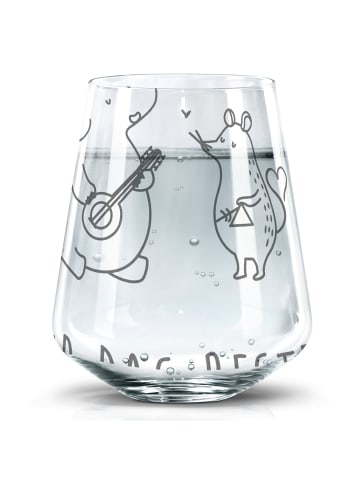 Mr. & Mrs. Panda Blümchentailglas Big Einheit mit Spruch in Transparent