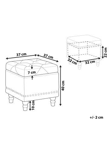 Beliani Pouf LORETTO in Rosa/Schwarz - (W) 37 x (H) 40 x (L) 37 cm