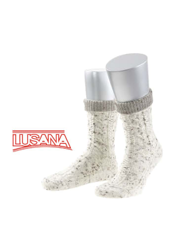 Lusana Trachten-Socken in beige