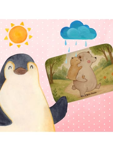 Mr. & Mrs. Panda Badematte Papa Bär Design ohne Spruch in Weiß