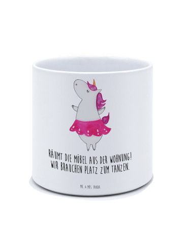 Mr. & Mrs. Panda XL Blumentopf Einhorn Ballerina mit Spruch in Weiß