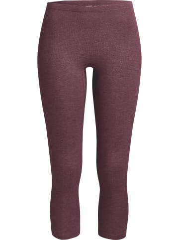 Con-ta Thermo, Baumwolle, Feinripp Thermo-Hose, 3/4-lang in brombeere