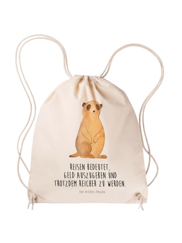 Mr. & Mrs. Panda Stoffbeutel Erdmännchen mit Spruch in Creme