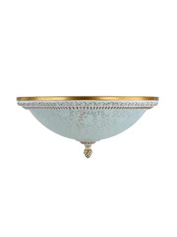 Licht-Erlebnisse Deckenlampe Ø 35 x (H)19 cm in Shabby Weiß Gold Weiß