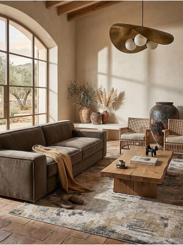 KADIMA DESIGN Waschbarer Teppich Abstrakt, Wohnzimmer schmutzabweisend in Gelb-Natur
