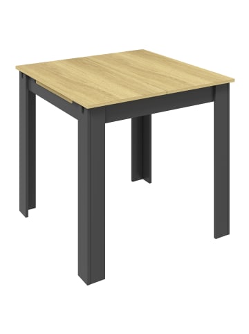VCM  Esstisch Küchentisch Pesoli ausziehbar 80-120 cm in Anthrazit / Honig-Eiche
