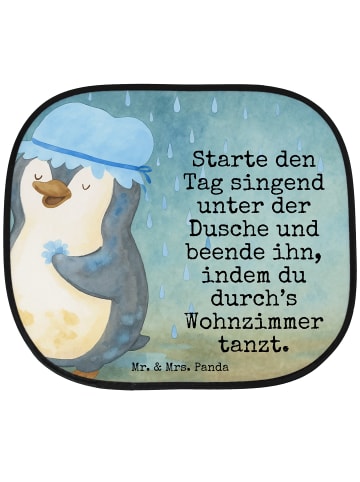 Mr. & Mrs. Panda Sonnenschutznetz Pinguin Duschen Design mit Spruch in Weiß