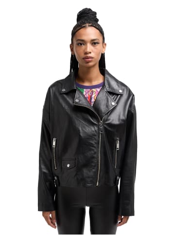 Carlo Colucci Lederjacke DeLucia in Schwarz